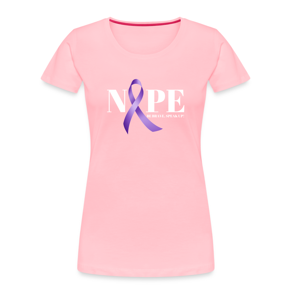 NOPE TO DOMESTIC VIOLENCE Women’s Premium Organic T-Shirt - pink