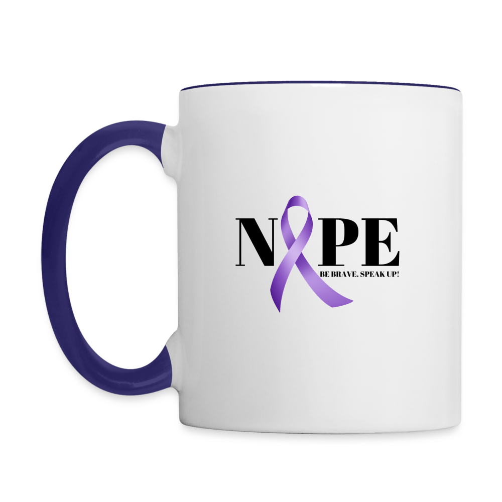 NOPE Contrast Coffee Mug - white/cobalt blue