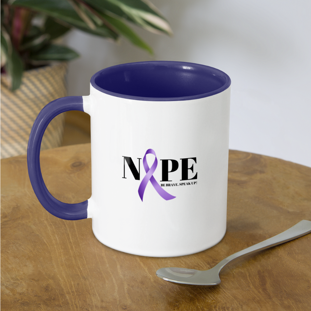 NOPE Contrast Coffee Mug - white/cobalt blue