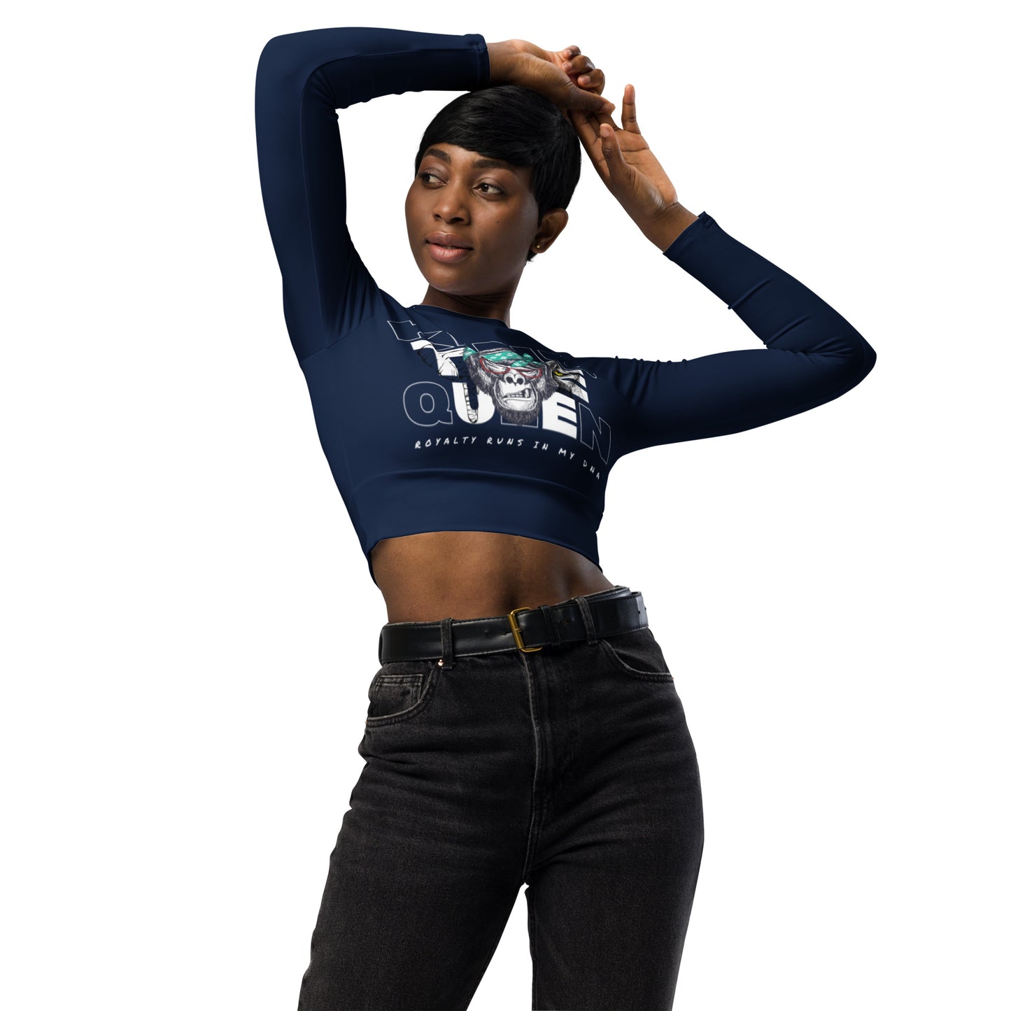 KINB THE QUEEN~ROYALS long-sleeve crop top