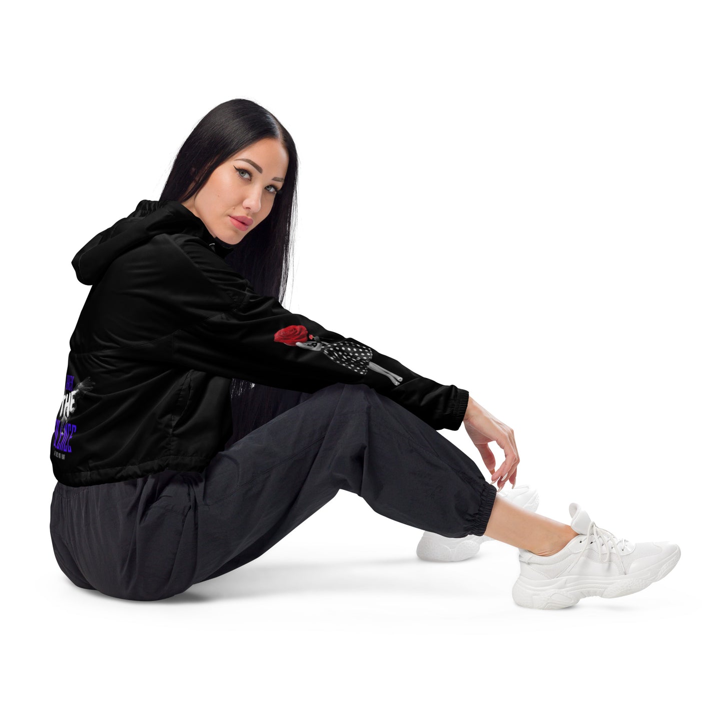 BLOOM AND BREAK THE SILENCE Women’s cropped windbreaker