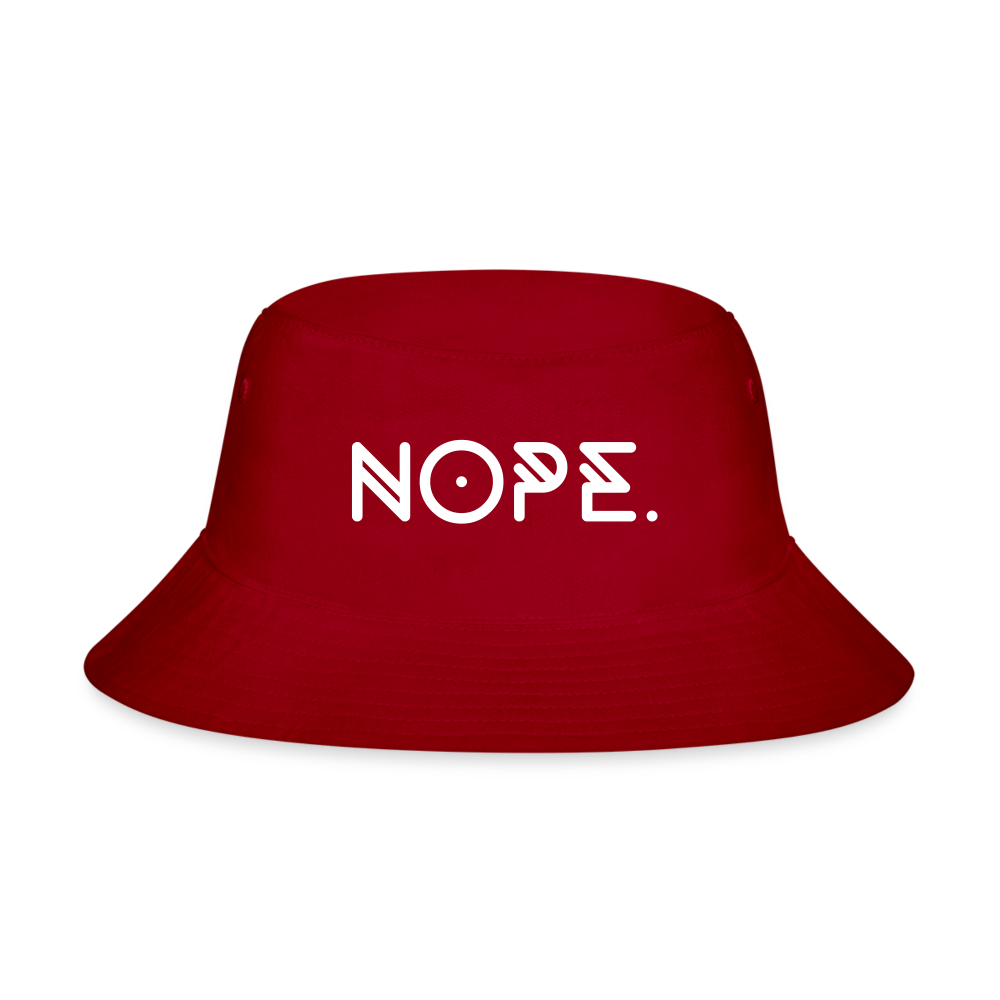 NOPE. Bucket Hat - red