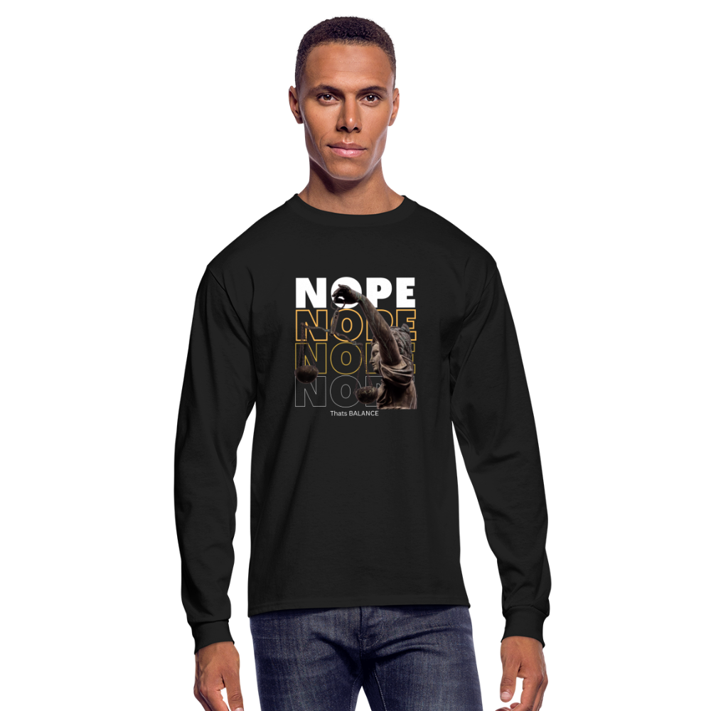 NOPE. is BALANCE Men's Long Sleeve T-Shirt - black