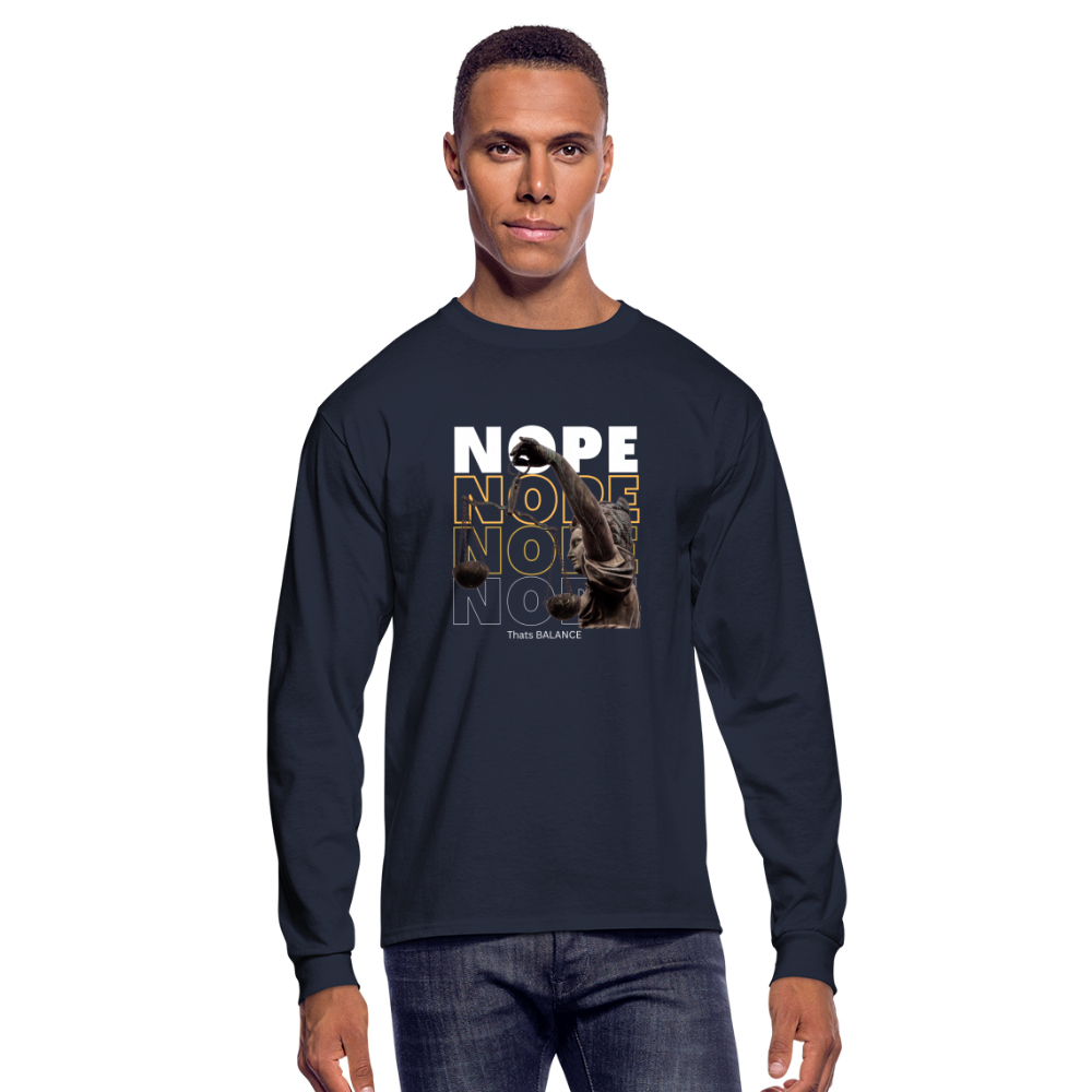 NOPE. is BALANCE Men's Long Sleeve T-Shirt - navy