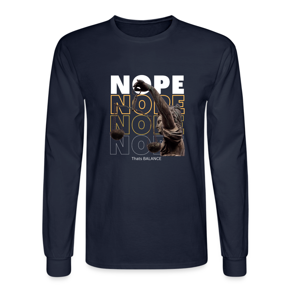 NOPE. is BALANCE Men's Long Sleeve T-Shirt - navy