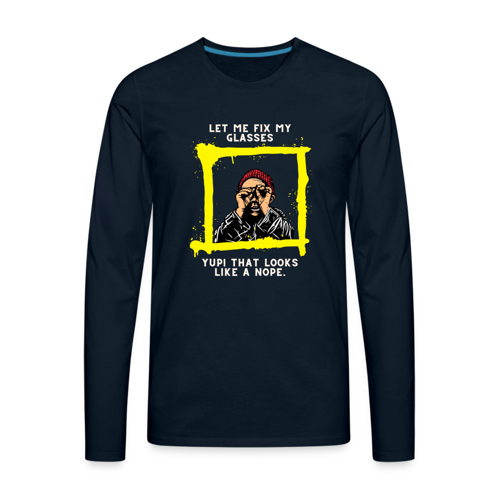 NOPE. Men's Premium Long Sleeve T-Shirt - deep navy