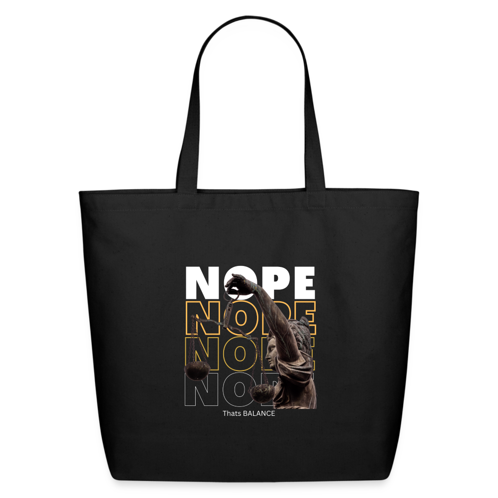 NOPE. Eco-Friendly Cotton Tote - black