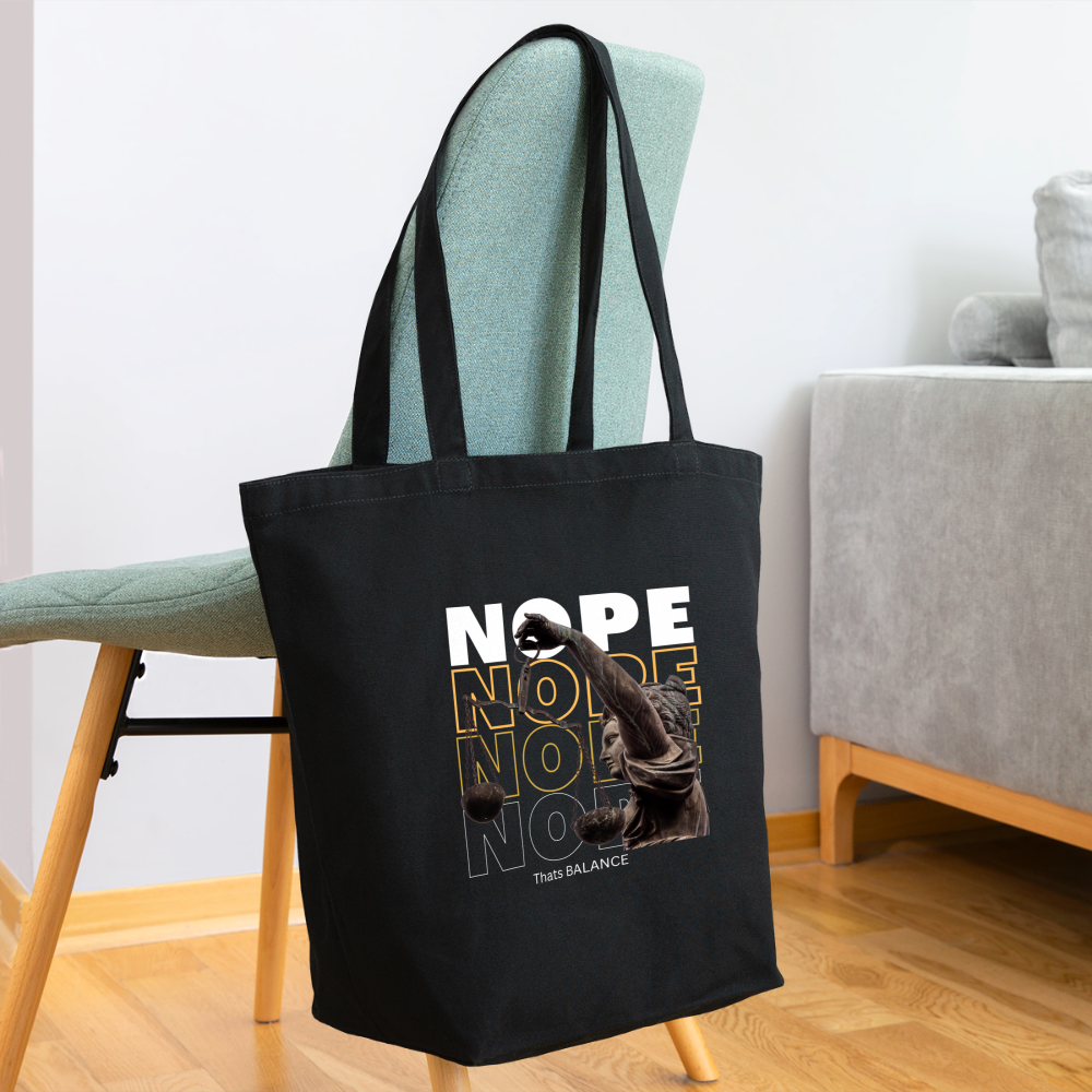 NOPE. Eco-Friendly Cotton Tote - black