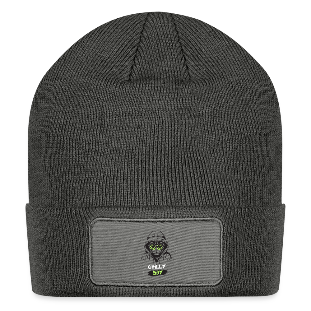 Chilly Boy Patch Beanie - charcoal grey