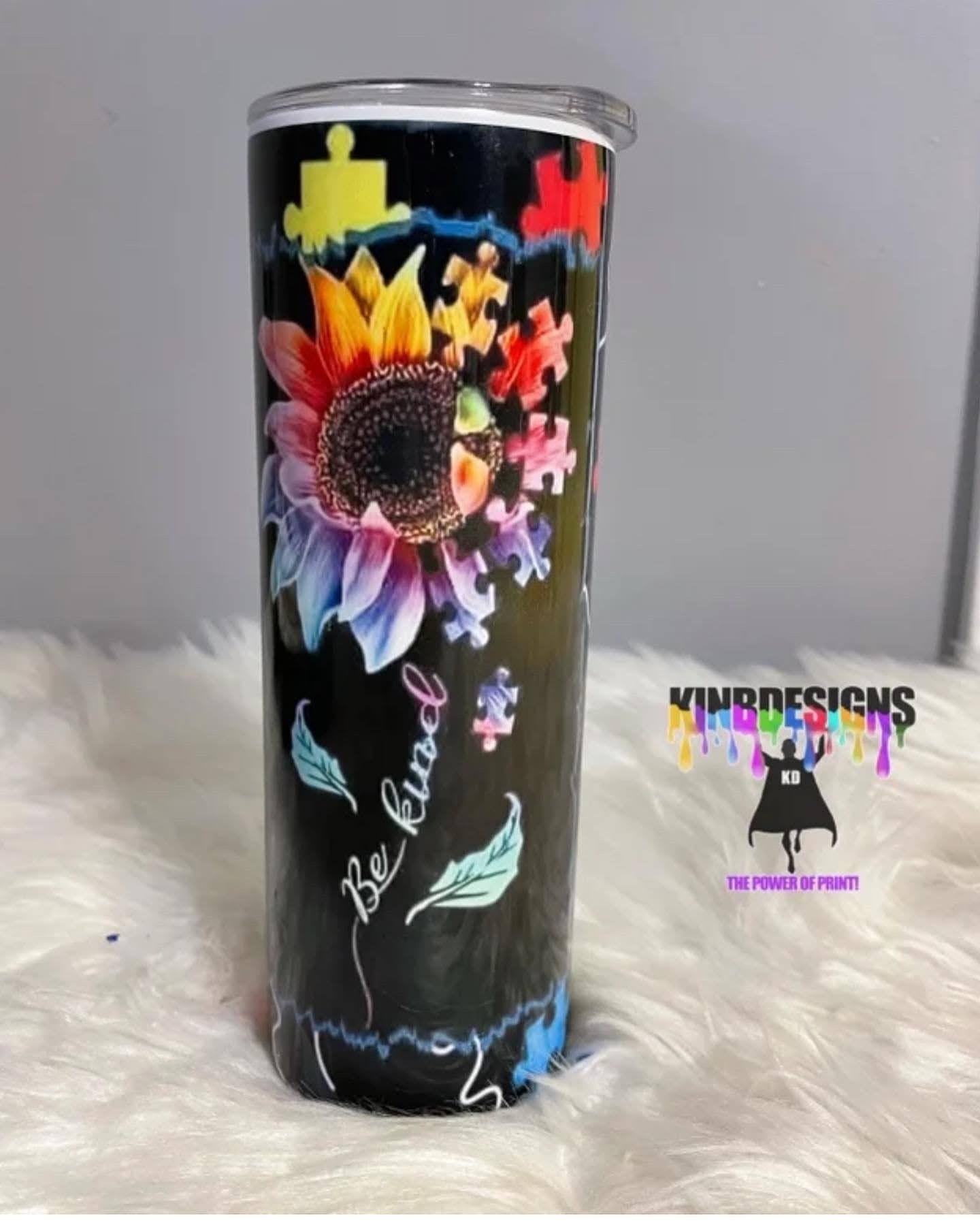 Be Kind Autism Awareness Tumbler