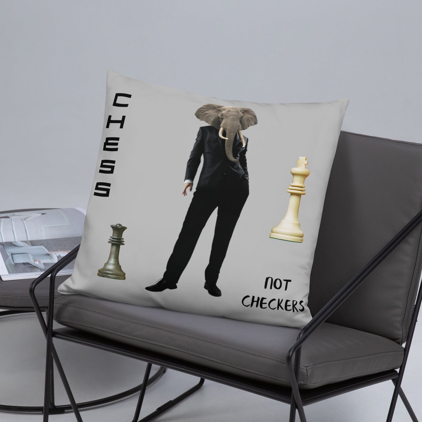 CHESS NOT CHECKERS Basic Pillow