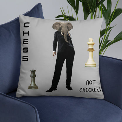 CHESS NOT CHECKERS Basic Pillow