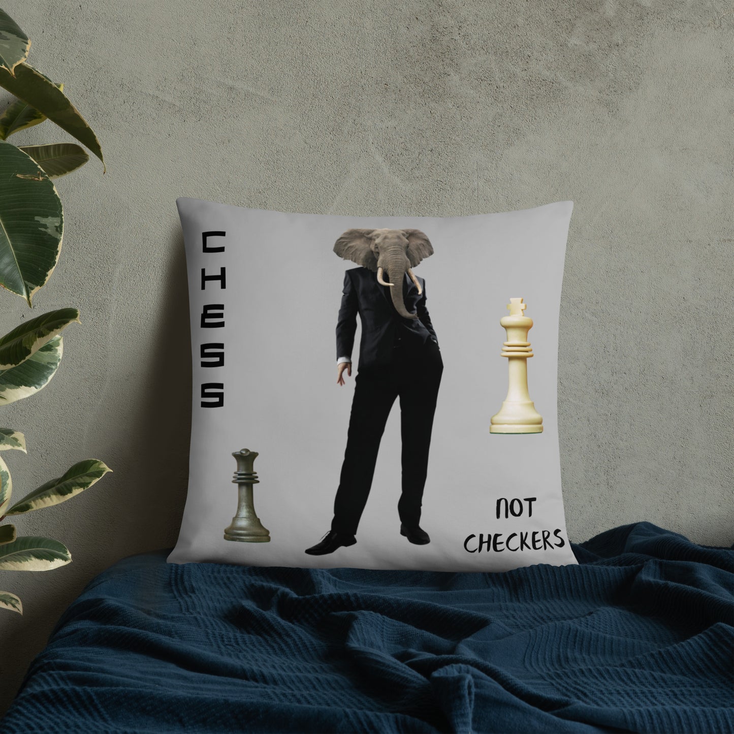 CHESS NOT CHECKERS Basic Pillow