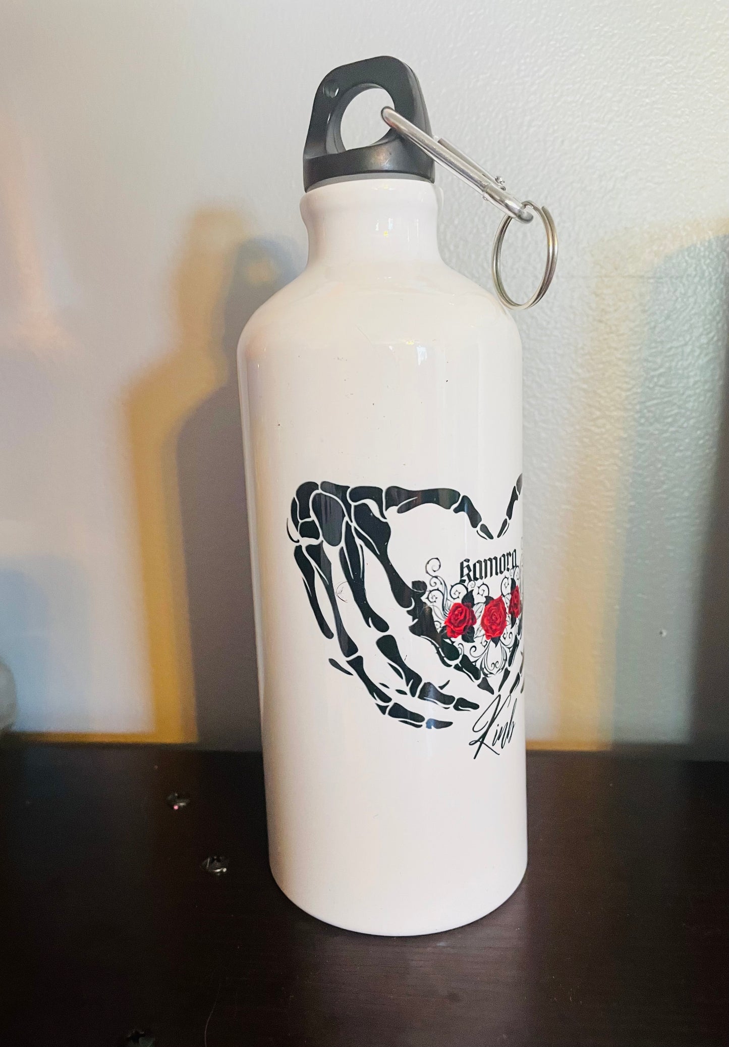 Custom Aluminum Aluminium Water Bottle with Carabiner Blank White Aluminum  Sports Bottle