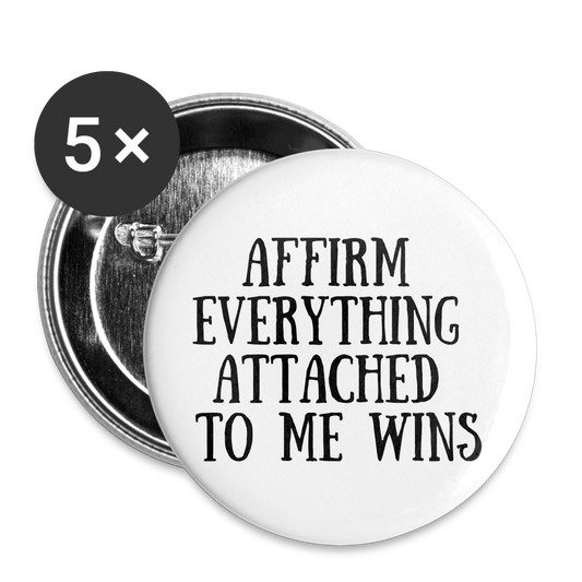 I AM A WINNER Buttons large 2.2'' (5-pack) - white