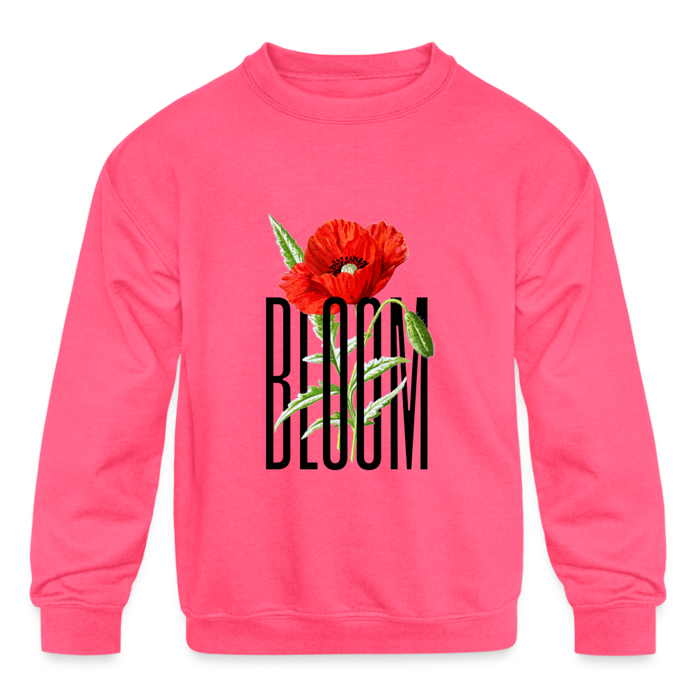 BLOOM Kids' Crewneck Sweatshirt - neon pink