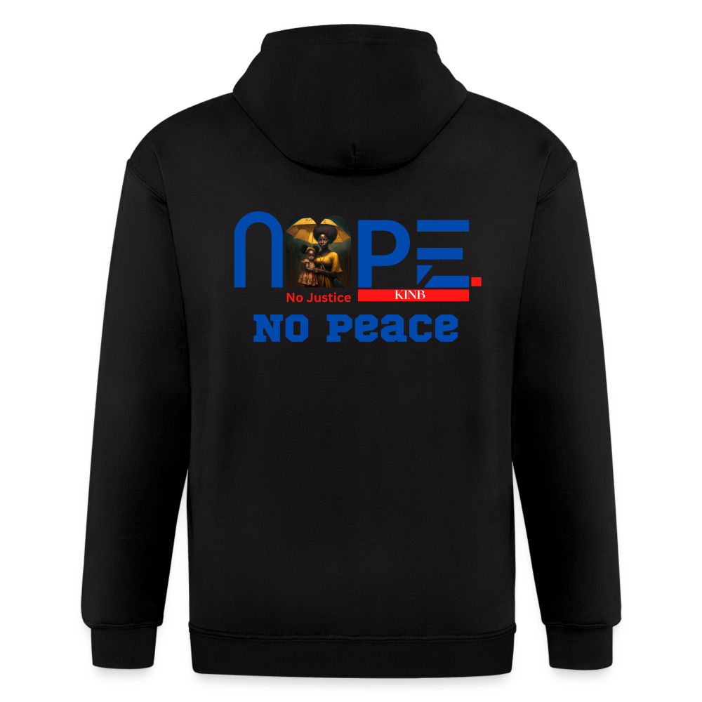 nope to injustice Men's Zip Hoodie - black